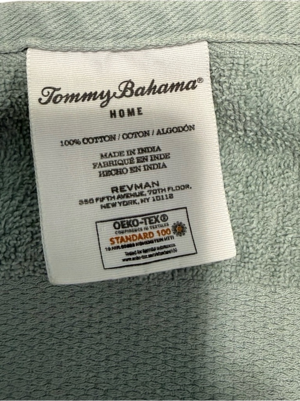 Tommy Bahama Two Bath Towel 100% Cotton Light Green - Picture 3 of 8